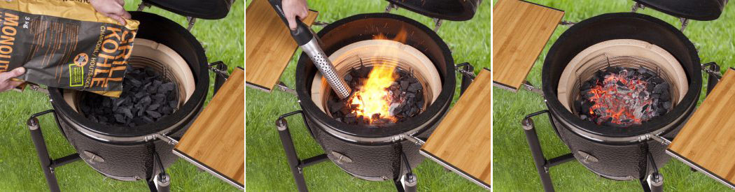 Monolith grill begyújtása
